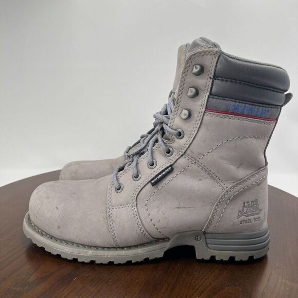 Caterpilla CAT Echo Work Boot Women 9.5‎ Gray Nubuck Steel Toe Waterproof P90565